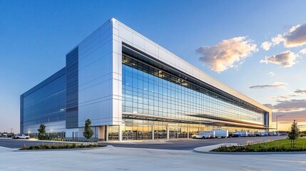 A contemporary building exemplifying modern architecture in R&D and logistics.