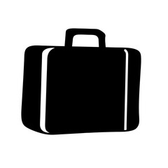 Stylized black briefcase with a handle perfect for business or travel needs