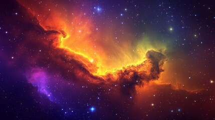 Fototapeta premium Experience the mesmerizing colors of the cosmos in a breathtaking nebula.