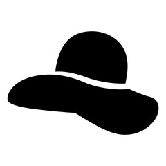 Stylish black wide brim hat silhouette for sun protection and summer fashion