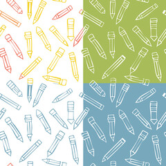 Colorful children pencil doodle seamless 