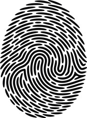 Fingerprint vector icon.Black vector icon isolated on white background fingerprint.