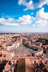 St. Peter's Square in Vatican seen from above. Rome, Italy