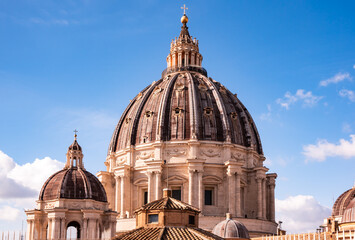 Fototapeta na wymiar St. Peter's Basilica in Vatican in Rome city, Italy
