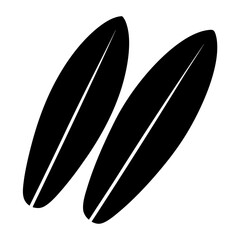 Two sleek black surfboards isolated on a white background, ready for action