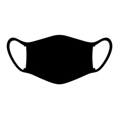 Black Face Mask Illustration for Health and Safety Precautions in Pandemic Era