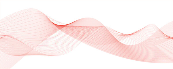 Abstract light red line wave vector background. Wave geometric Technology, data science frequency gradient lines . Futuristic energy sound waves technology curve flow wave 