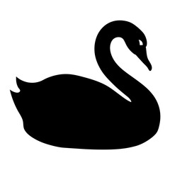 Elegant Black Swan Silhouette with Graceful Neck Curve and Smooth Design