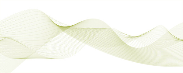 Abstract olive line wave vector background. Wave geometric Technology, data science frequency gradient lines . Futuristic energy sound waves technology curve flow wave 