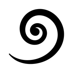 Elegant Minimalist Black and White Illustration of a Spiraling Coil Pattern