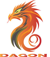 Dragon head logo icon vector .