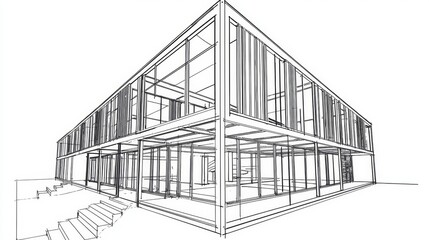 Architectural sketch illustrating cutting-edge modern architecture.