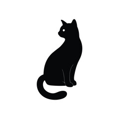 Fototapeta premium Minimal Sitting Cat Silhouette Art