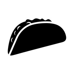 Minimalist black and white taco illustration for restaurant and food designs