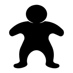 Simple black figure representing a person standing with spread posture illustration