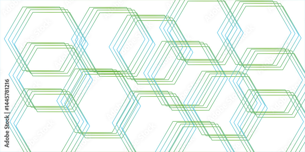 Poster clean minimalistic, and futuristic abstract background with overlapping hexagonal shapes.design geom