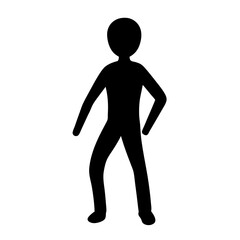 Stylized black silhouette of a confident figure with swagger and posture