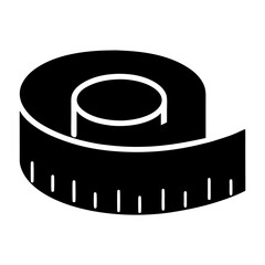A Silhouette Illustration of a Measuring Tape for Sewing and Crafting projects