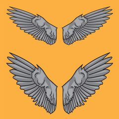 Print Wings Vector art design three 
