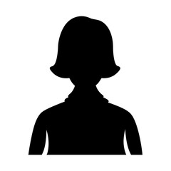 Black silhouette of a woman's head and shoulders, perfect for profile avatar