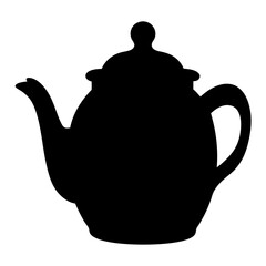 Ceramic Teapot and Cup Set Isolated on White Background