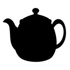 Vintage Ceramic Teapot with Blue Floral Pattern on White Background