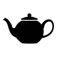 Ceramic Teapot and Cup Set Isolated on White Background