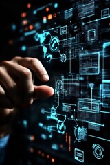 Fototapeta premium Innovating business through virtual screens and automation technologies.