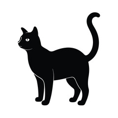 Stylized Standing Cat Vector Art