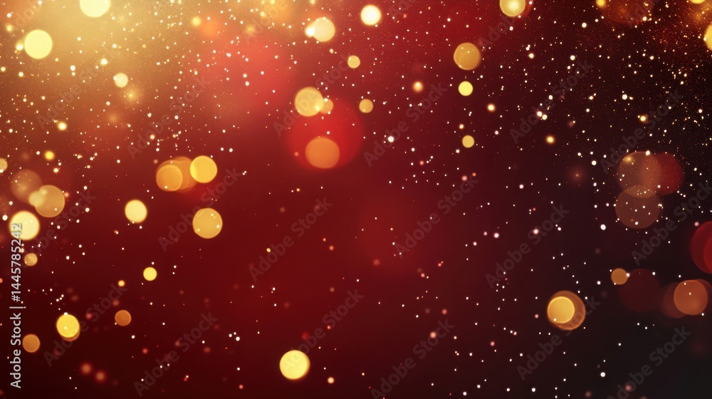 Poster elegant christmas presentation background with golden ornaments, sparkling lights, and soft bokeh ef