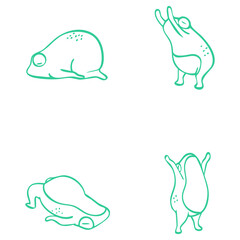 Depicting a frog in a jumping style with elegant minimalist lines, reflecting passion and dynamics.