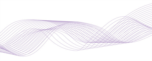 Abstract light porple line wave vector background. Wave geometric Technology, data science frequency gradient lines . Futuristic energy sound waves technology curve flow wave 