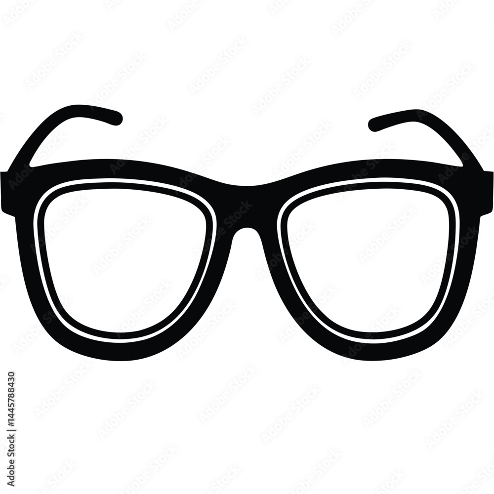 Poster isolated black vector writer using elements reading glasses with white background