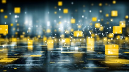 of AI-generated patterns and text floating in cyberspace