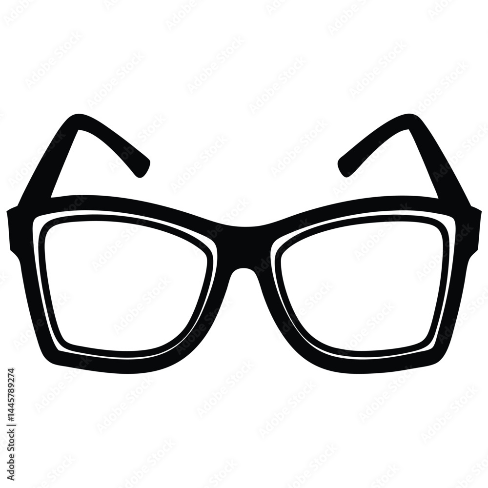 Poster isolated black vector writer using elements reading glasses with white background