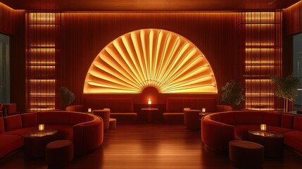 Warm, stylish bar lounge with rich accents