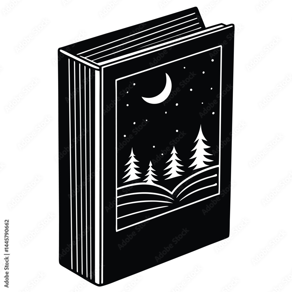 Poster isolated black vector writer using elements self published book cover with white background