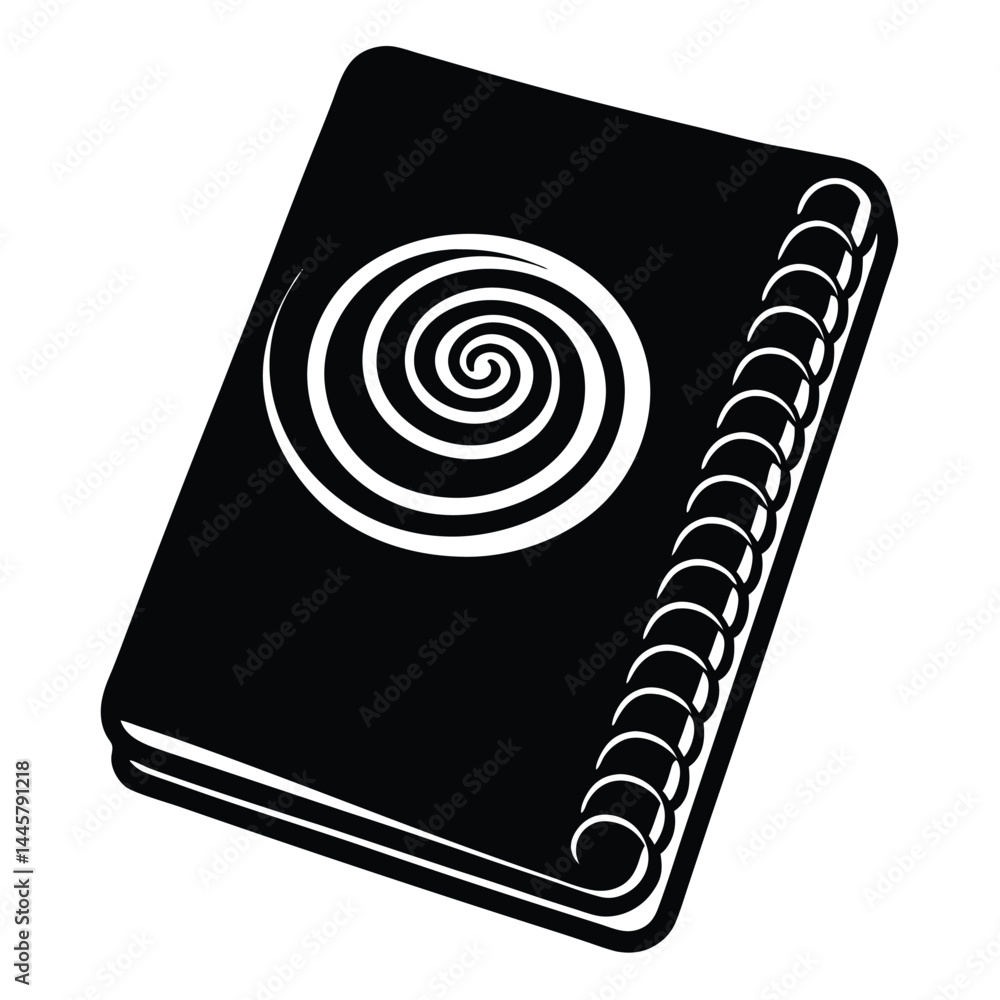 Poster isolated black vector writer using elements spiral journal with white background