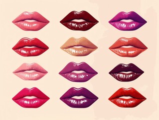 Vibrant lipstick showcase beauty studio infographic display modern setting aesthetic perspective lip color trends
