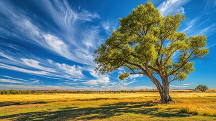 Fototapeta premium Sunny Plainscape with Majestic Tree