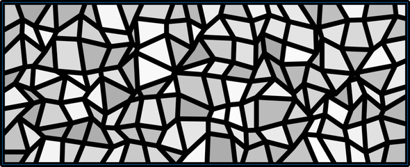 Black Lines and Grey Shapes, A geometric artwork with a dynamic arrangement of black and white shapes