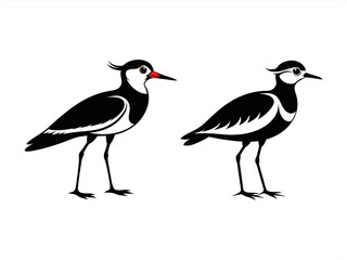 lapwing sihouette black vector bundle