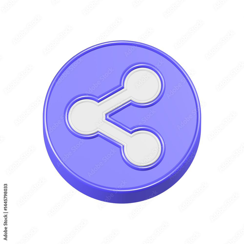 Poster share button icon 3d rendering
