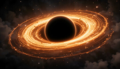 Black Hole Interior Concept  Sci-Fi Space Tunnel with Singularity Core