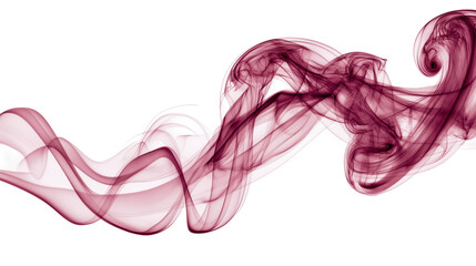 Abstract smoke deep red  isolated on white transparent background