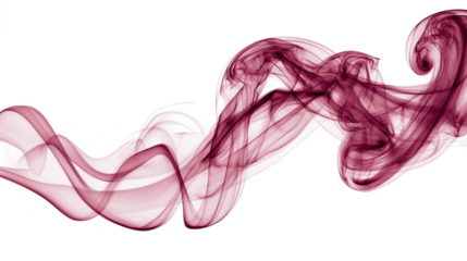 Abstract smoke deep red  isolated on white transparent background