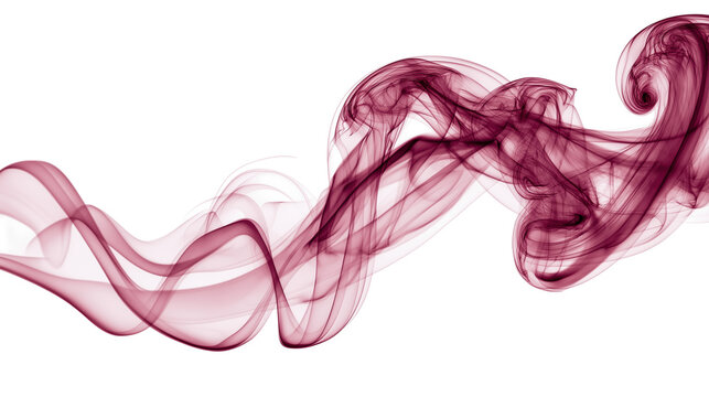 Abstract smoke deep red  isolated on white transparent background