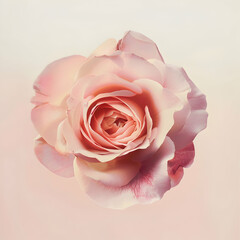 Delicate Pink Rose Bloom on Soft Background for Elegant Floral Design