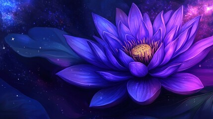 Obraz premium Cosmic Purple Lotus in Space