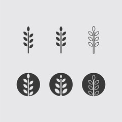 Minimalist Leaf and Plant Logo Icon for Clean Green Organic Life and Eco Business Branding